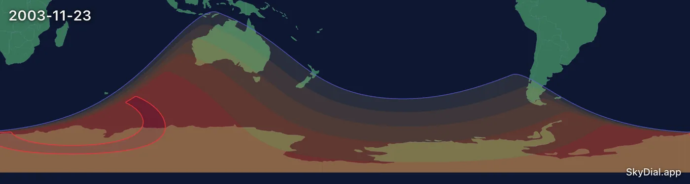 Interactive map of the 2003-11-23 solar eclipse
