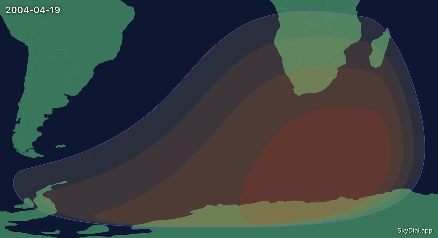 Interactive map of the 2004-04-19 solar eclipse