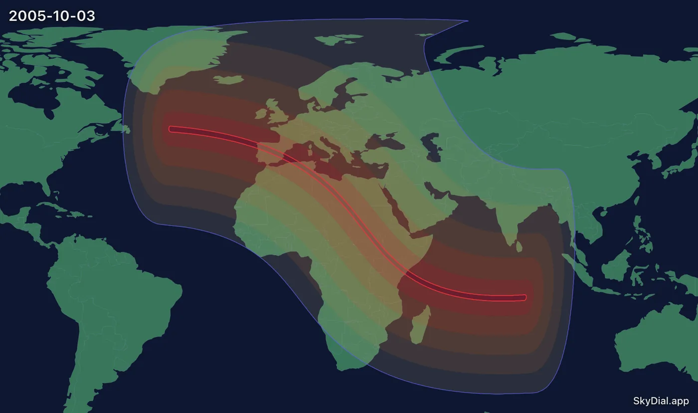 Interactive map of the 2005-10-03 solar eclipse
