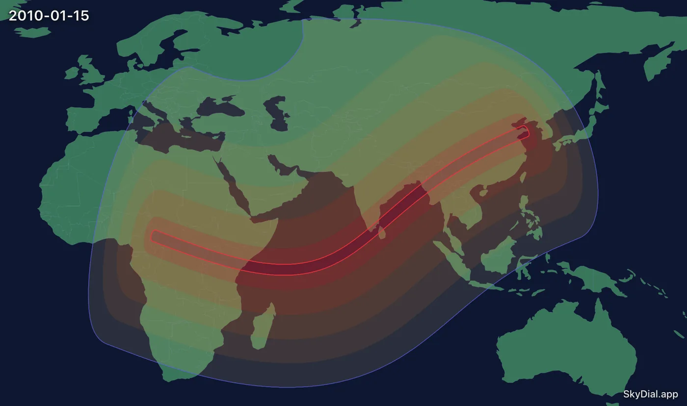 Interactive map of the 2010-01-15 solar eclipse