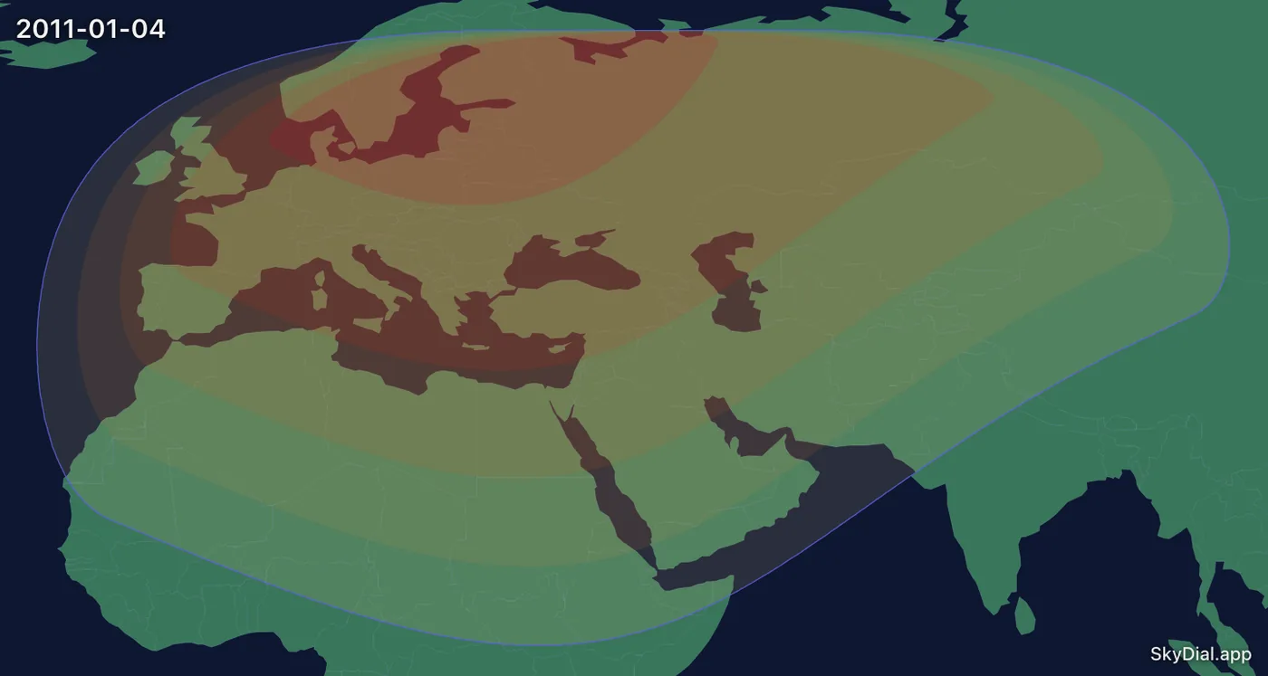 Interactive map of the 2011-01-04 solar eclipse