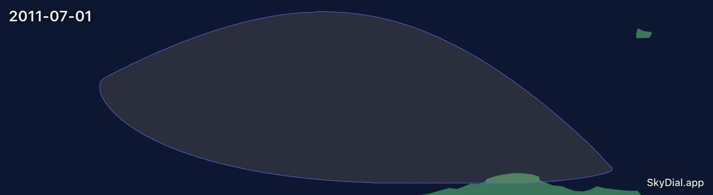 Interactive map of the 2011-07-01 solar eclipse