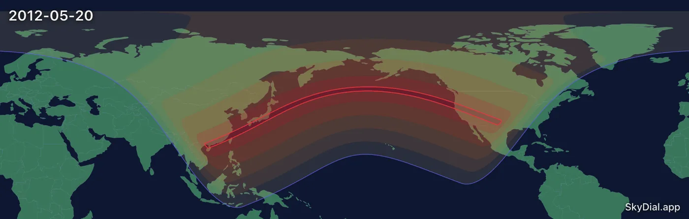 Interactive map of the 2012-05-20 solar eclipse