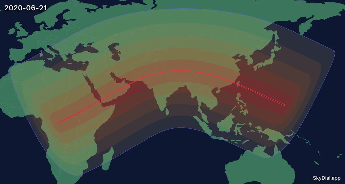 Interactive map of the 2020-06-21 solar eclipse