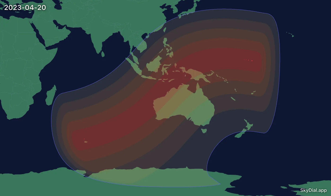 Interactive map of the 2023-04-20 solar eclipse