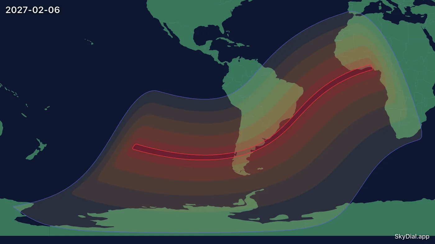 Interactive map of the 2027-02-06 solar eclipse