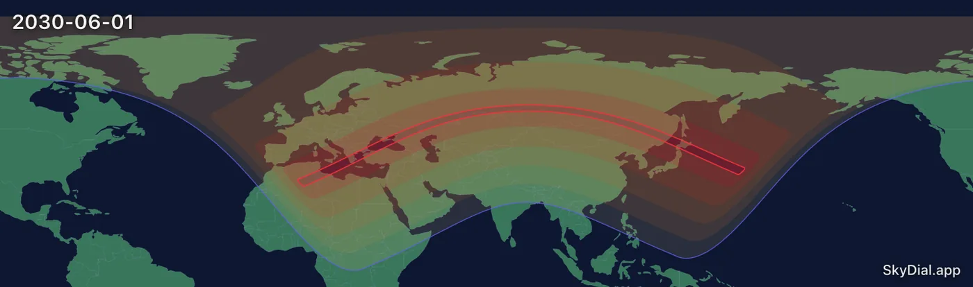 Interactive map of the 2030-06-01 solar eclipse