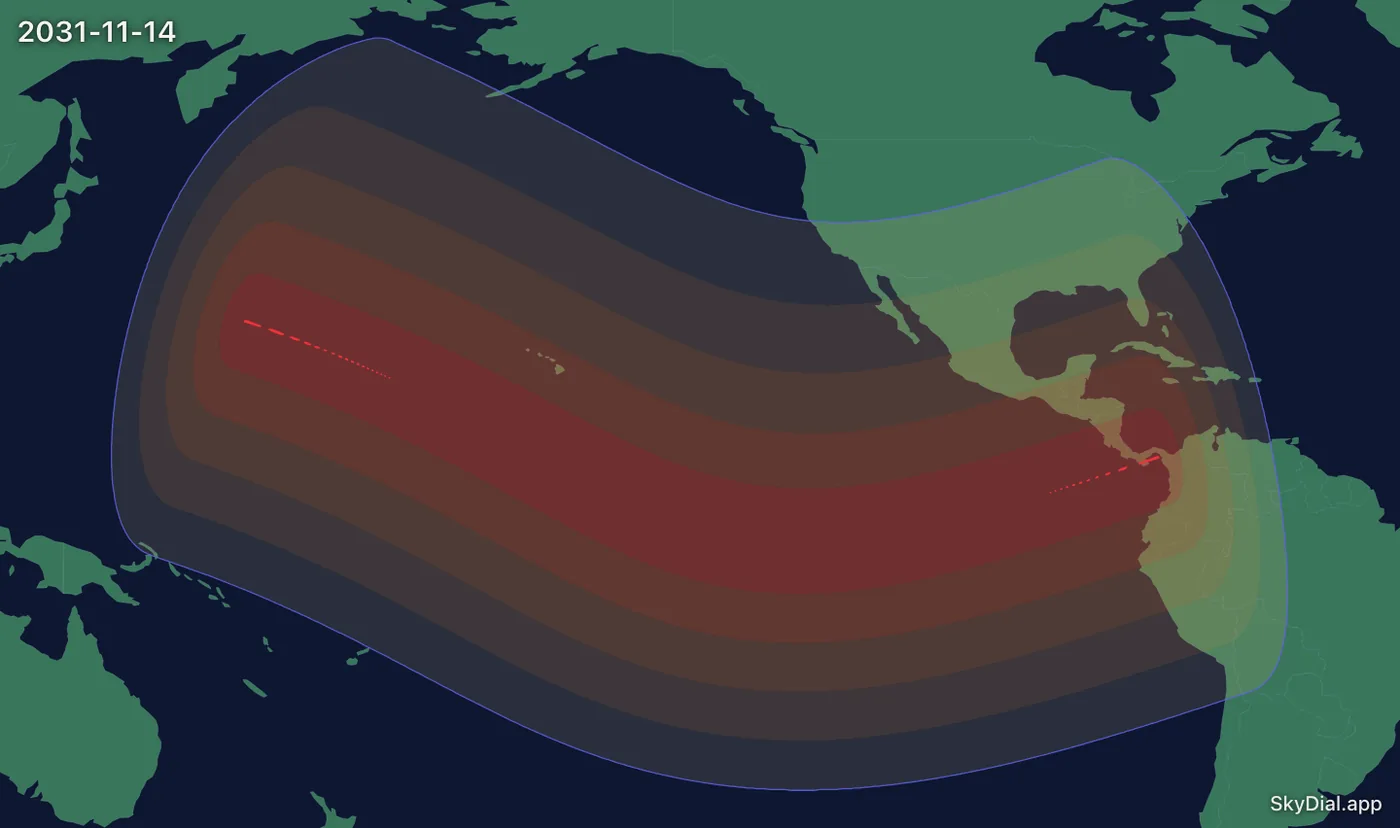 Interactive map of the 2031-11-14 solar eclipse