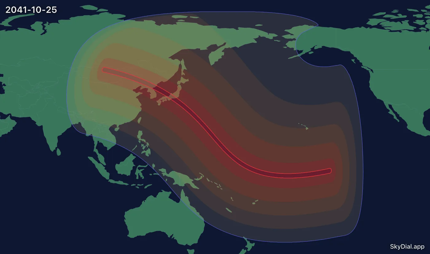 Interactive map of the 2041-10-25 solar eclipse