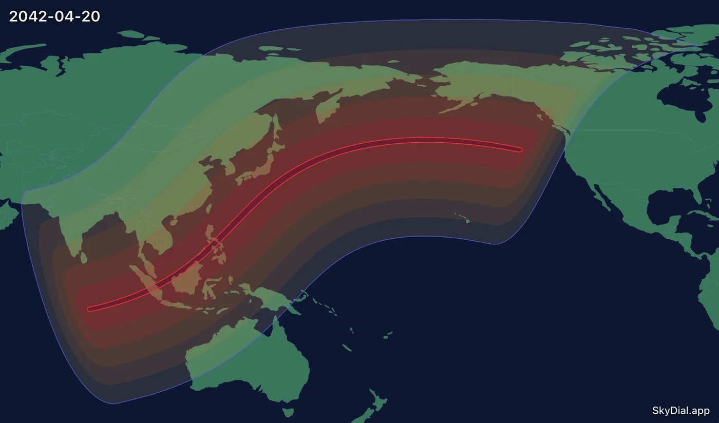 Interactive map of the 2042-04-20 solar eclipse