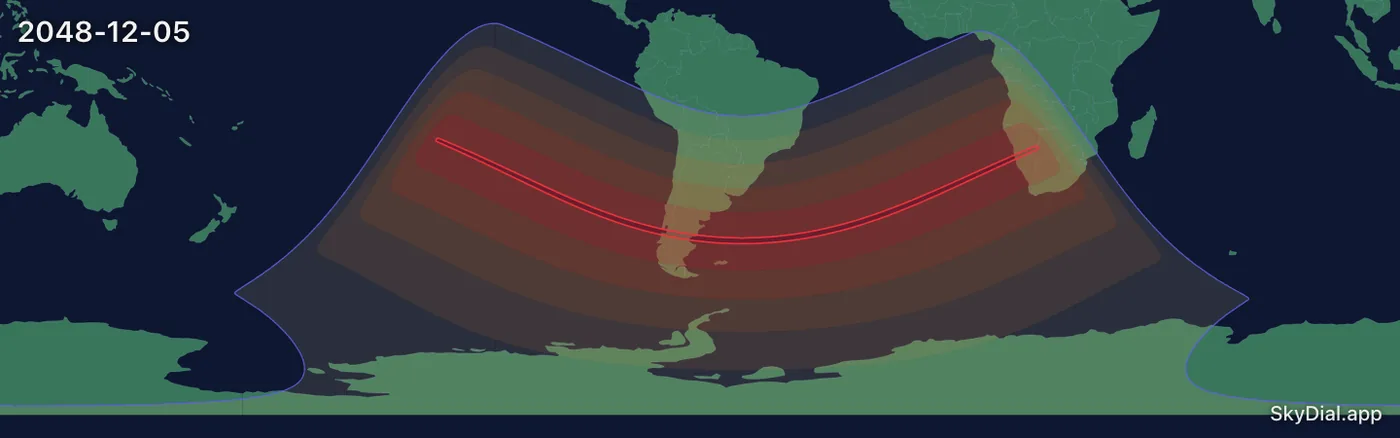 Interactive map of the 2048-12-05 solar eclipse