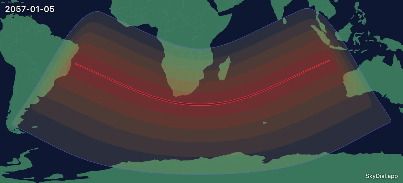 Interactive map of the 2057-01-05 solar eclipse