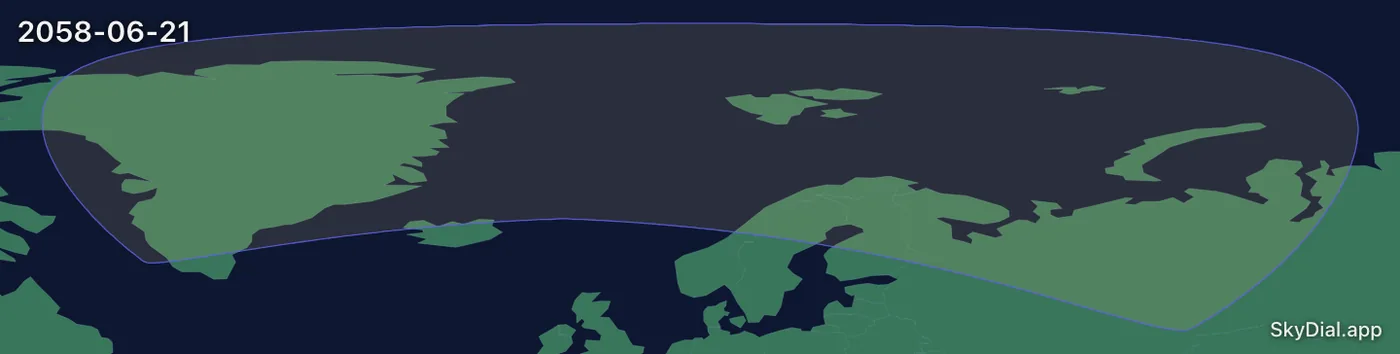 Interactive map of the 2058-06-21 solar eclipse