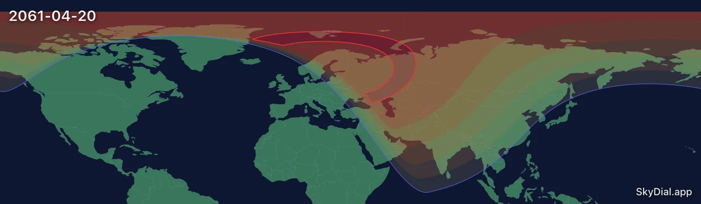 Interactive map of the 2061-04-20 solar eclipse