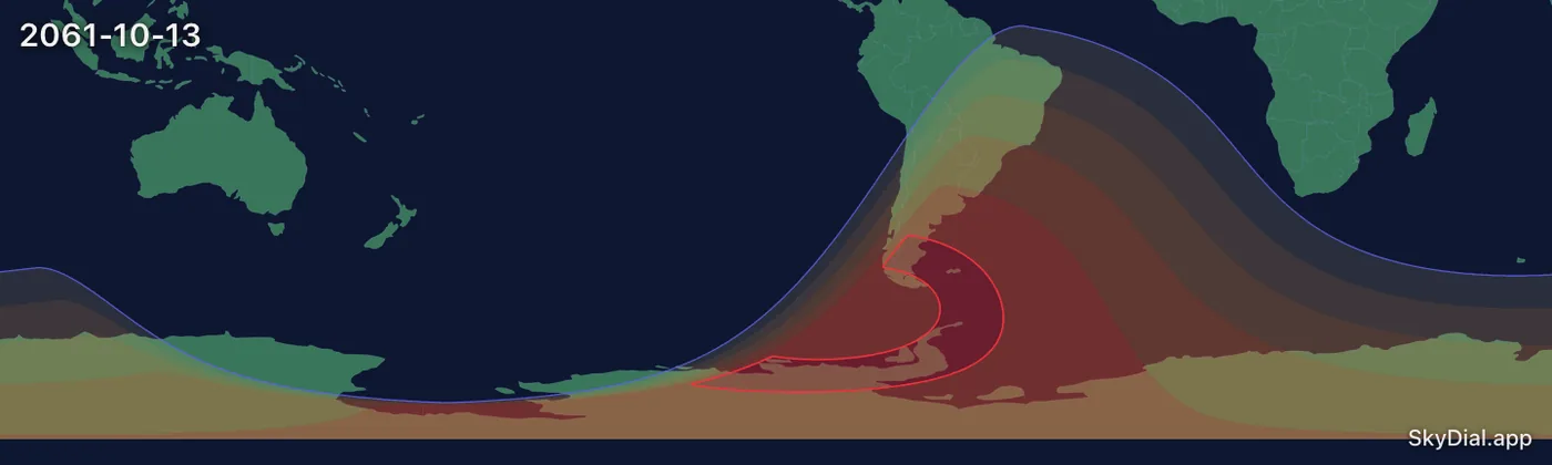 Interactive map of the 2061-10-13 solar eclipse