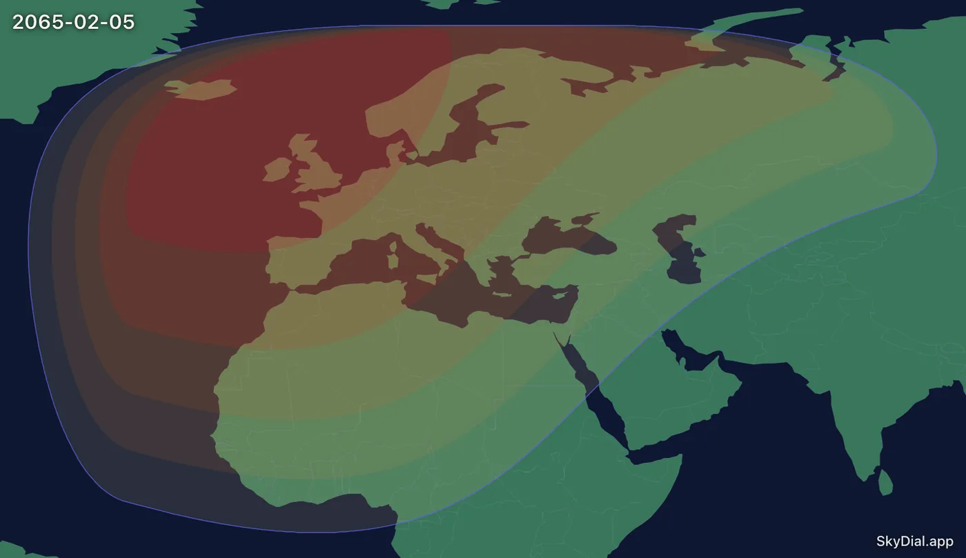 Interactive map of the 2065-02-05 solar eclipse