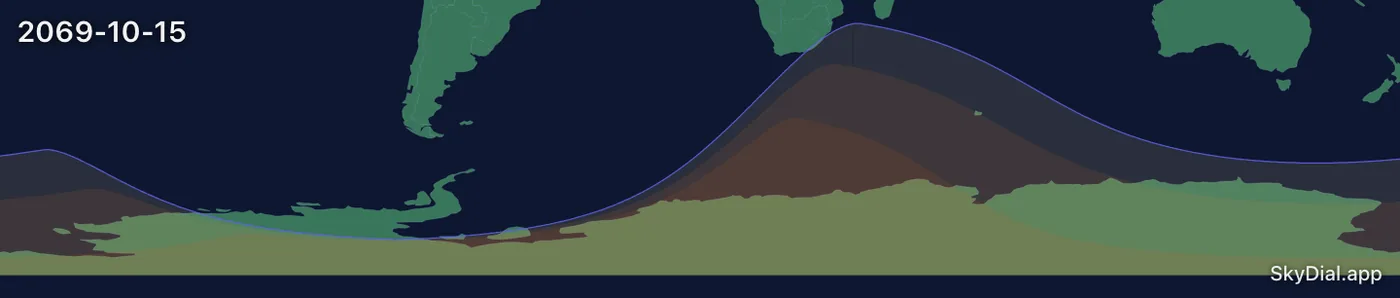 Interactive map of the 2069-10-15 solar eclipse