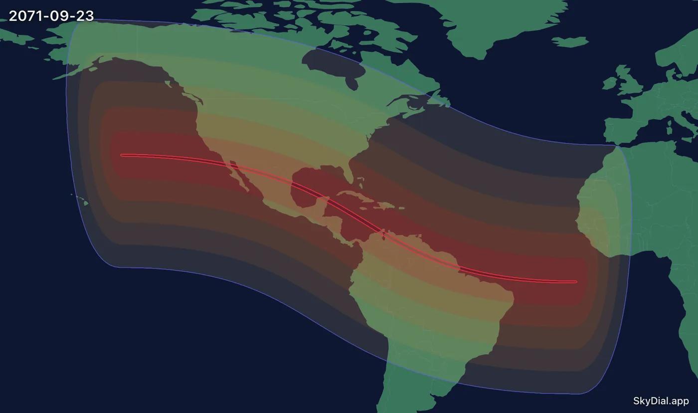 Interactive map of the 2071-09-23 solar eclipse