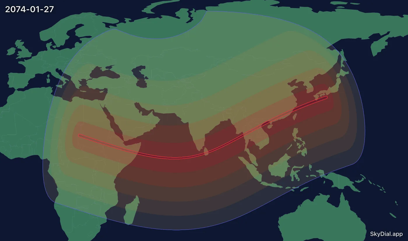 Interactive map of the 2074-01-27 solar eclipse