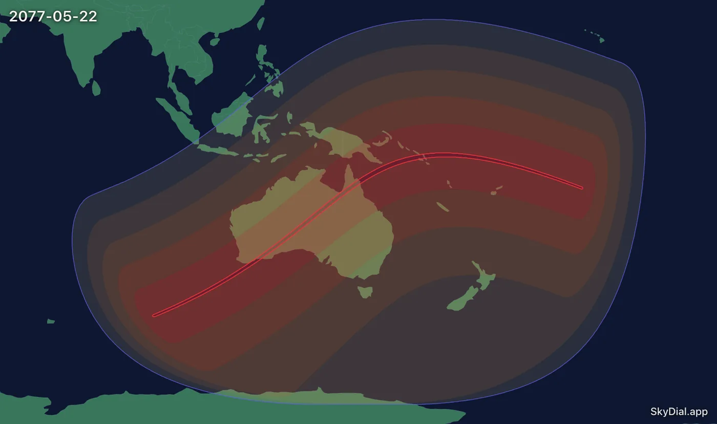 Interactive map of the 2077-05-22 solar eclipse