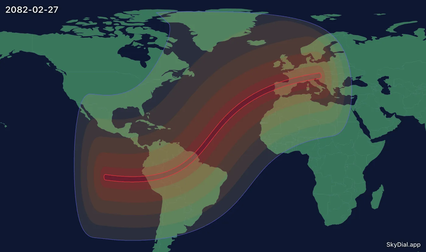 Interactive map of the 2082-02-27 solar eclipse