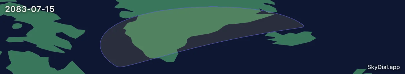 Interactive map of the 2083-07-15 solar eclipse