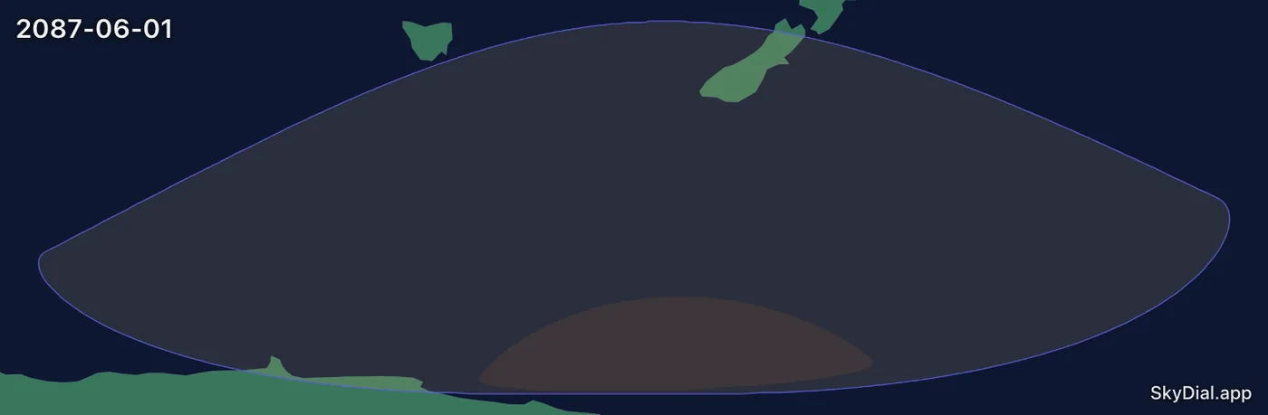Interactive map of the 2087-06-01 solar eclipse