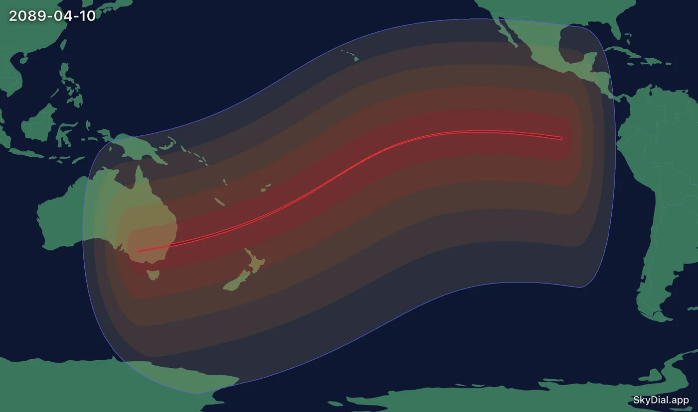 Interactive map of the 2089-04-10 solar eclipse