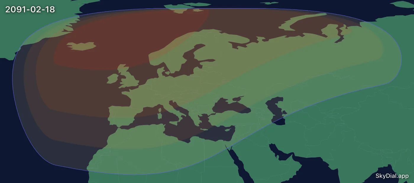 Interactive map of the 2091-02-18 solar eclipse