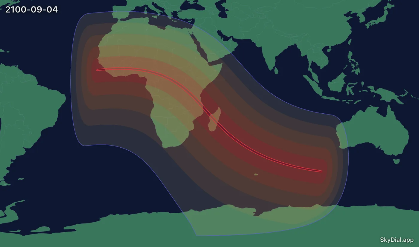Interactive map of the 2100-09-04 solar eclipse